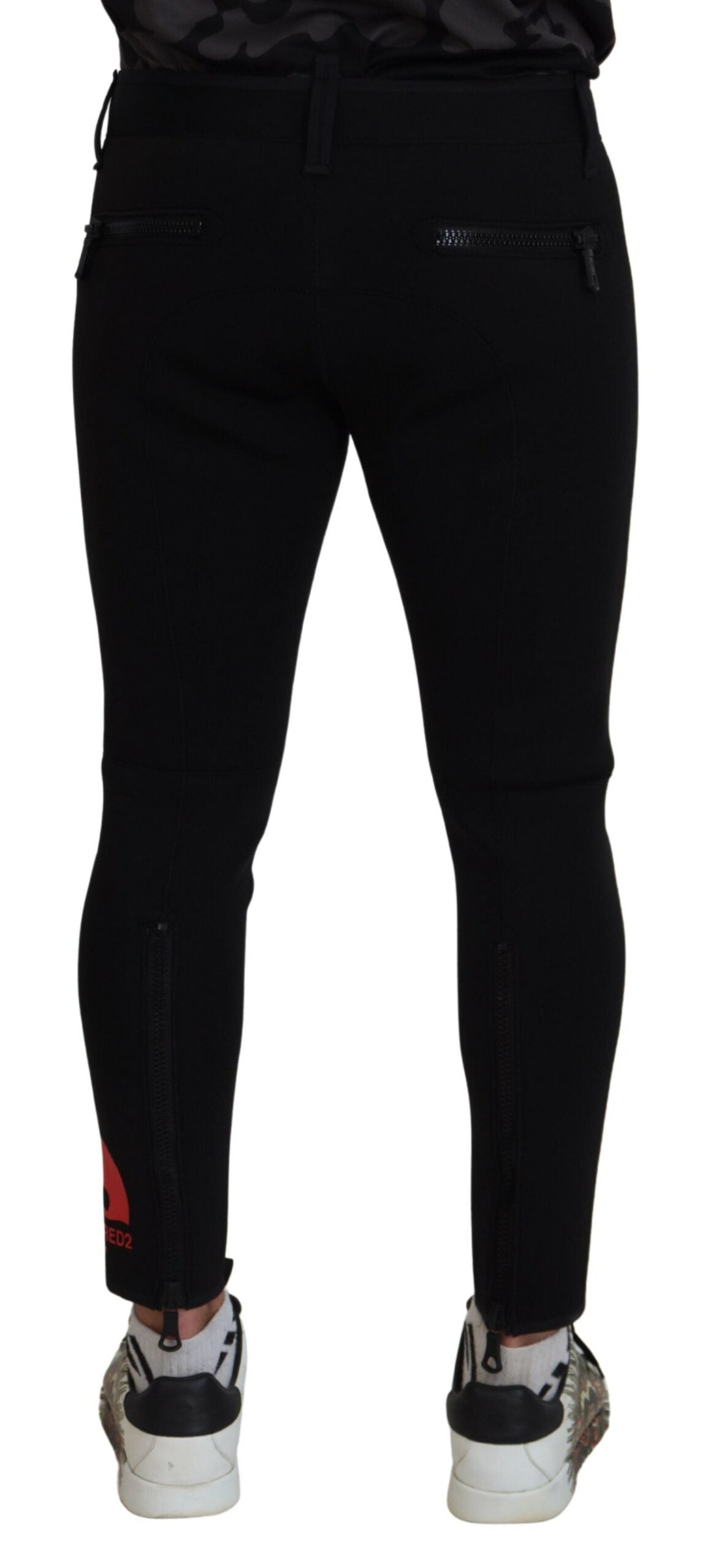Logo baskılı Dsquared² sırtlı poliamid slim fit pantolon